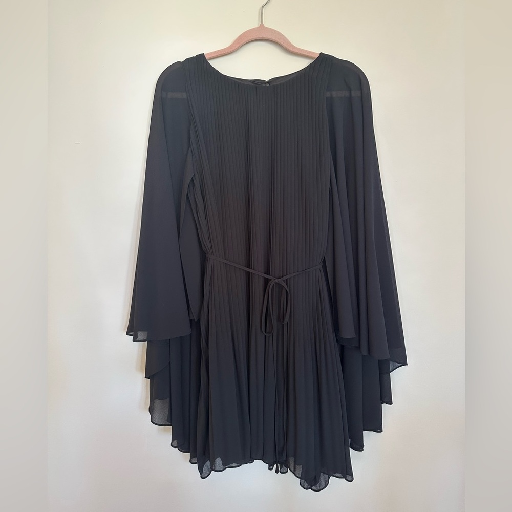 Alex Marie Jordan Black Cape Chiffon Dress